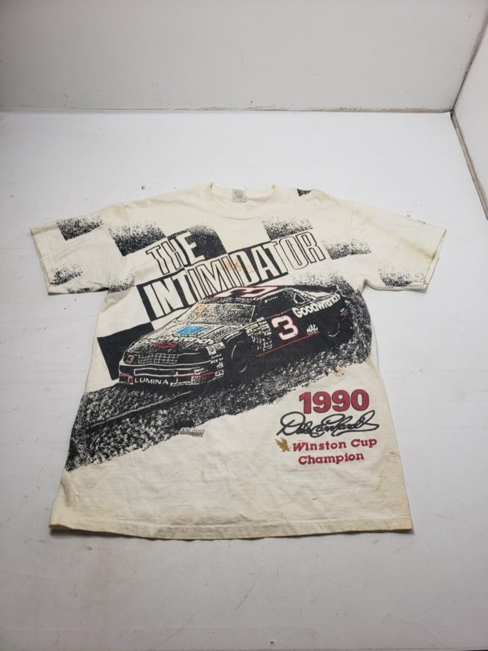Vtg 1990 Dale Earnhardt All Over Print T Shirt Winston Cup Men's Shirt XXL USA